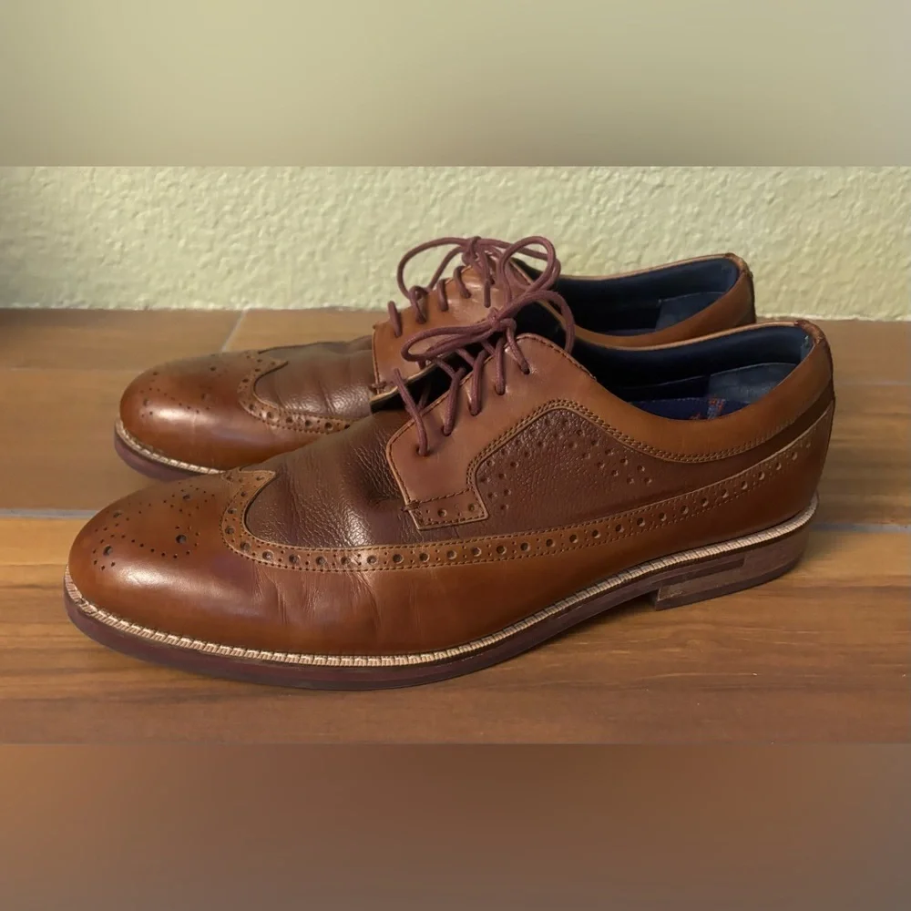 Ted Baker Brown Leather Brogue Oxfords Loafers Shoes Size 11.5